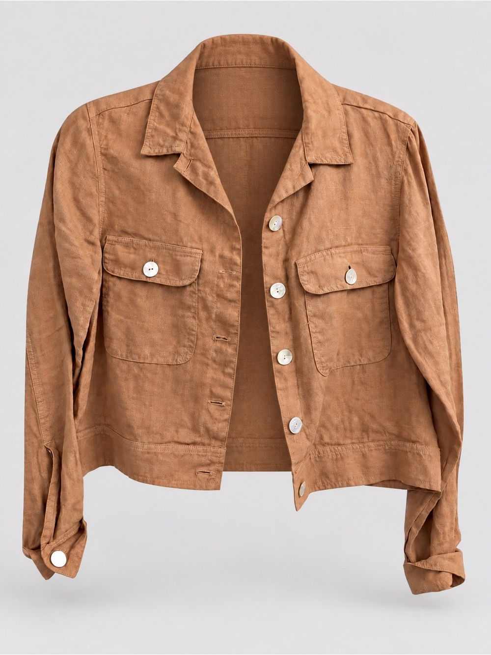 Bella Dahl cropped linen blend jacket size small